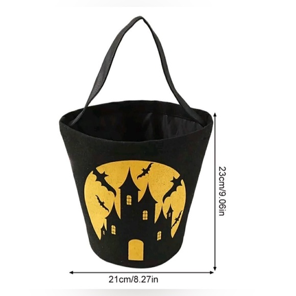 Halloween Candy Bucket Canvas Cartoon Tote Bag - Picture 2 of 2